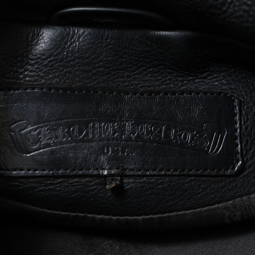CHROME HEARTS(クロムハーツ) CLASSIC JEAN LTHR VEST レザークラシックジーン クロウボールボタンレザーベスト ブラック