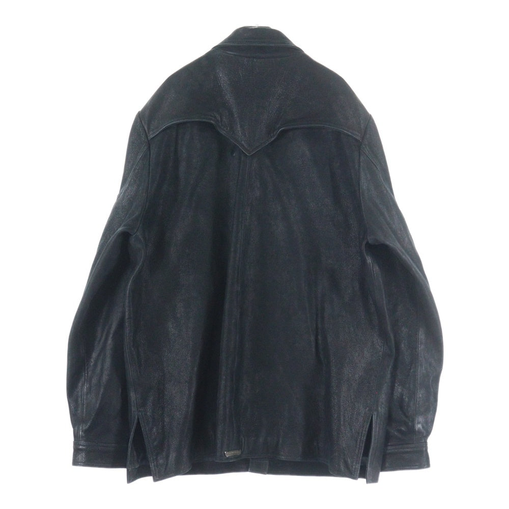 CHROME HEARTS(クロムハーツ) HUNTING LTHR JACKET ハンティング クロスボール ボタンレザージャケット ブラック