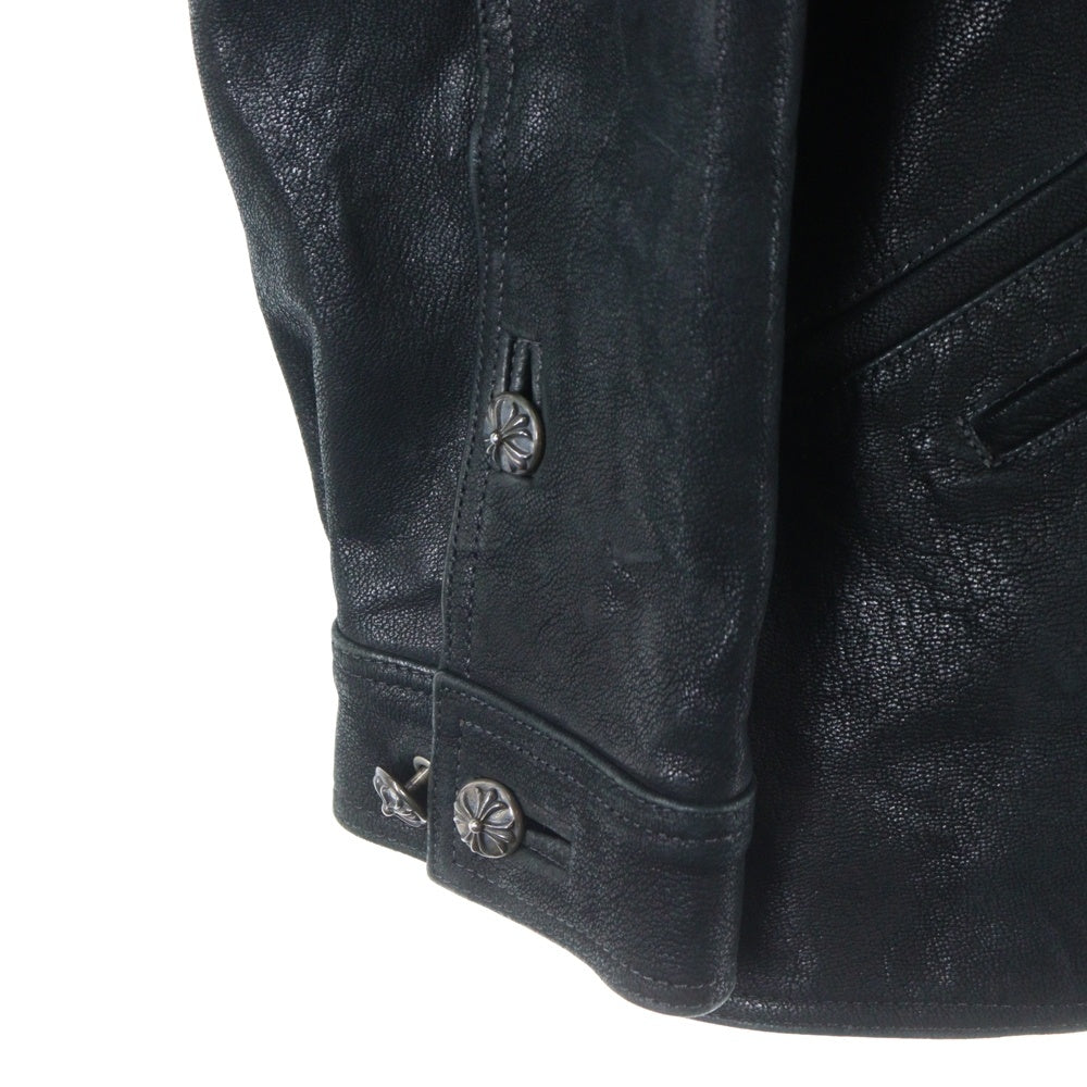 CHROME HEARTS(クロムハーツ) HUNTING LTHR JACKET ハンティング クロスボール ボタンレザージャケット ブラック