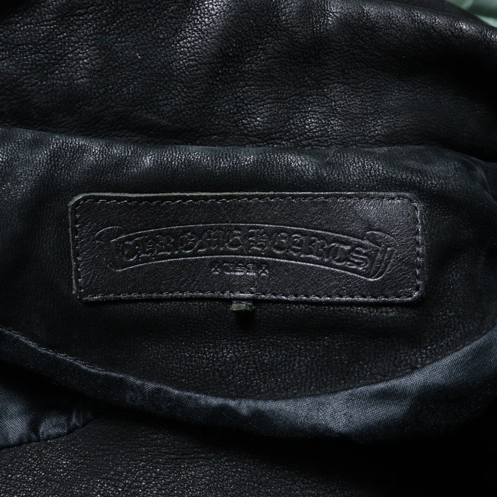 CHROME HEARTS(クロムハーツ) HUNTING LTHR JACKET ハンティング クロスボール ボタンレザージャケット ブラック