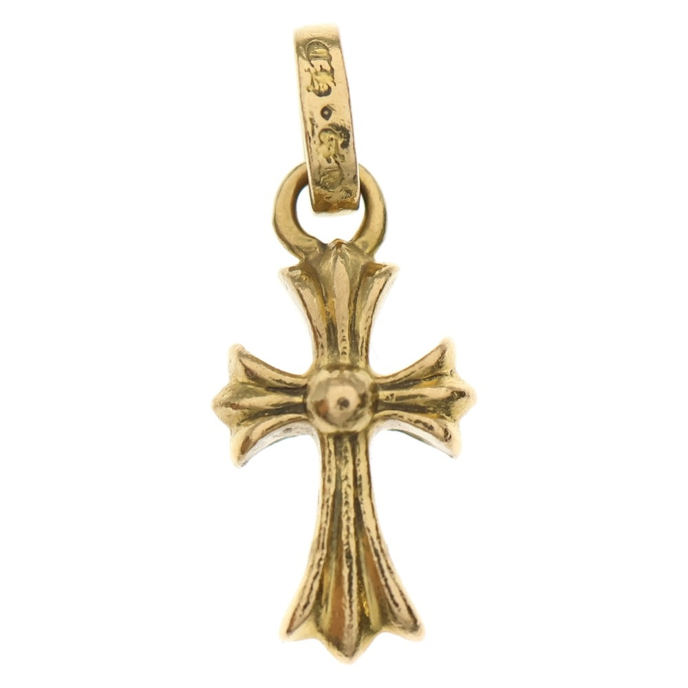 CHROME HEARTS(クロムハーツ) 22K CRS BBYFAT P/SAP ベイビーファットクロス PAVEピンクサファイア ペンダントトップ ゴールド BCA036