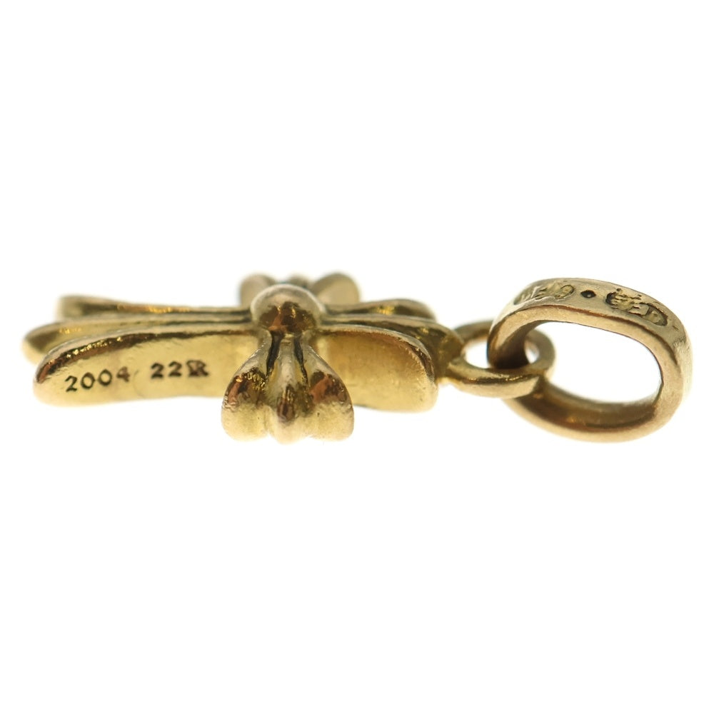 CHROME HEARTS(クロムハーツ) 22K CRS BBYFAT P/SAP ベイビーファットクロス PAVEピンクサファイア ペンダントトップ ゴールド BCA036