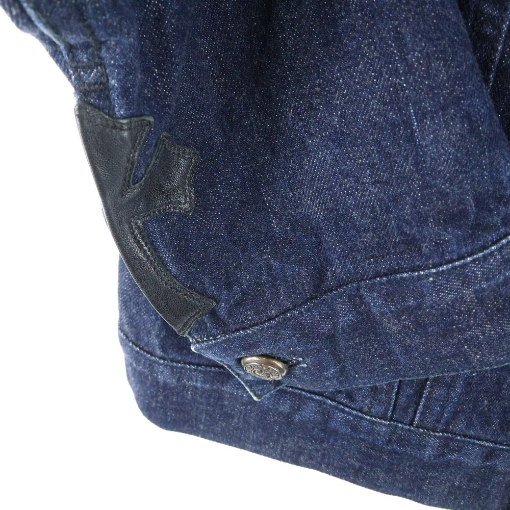 CHROME HEARTS(クロムハーツ) ホースシューボタン デニムジャケット 袖クロスパッチ デニムジャケット インディゴブルー JVP