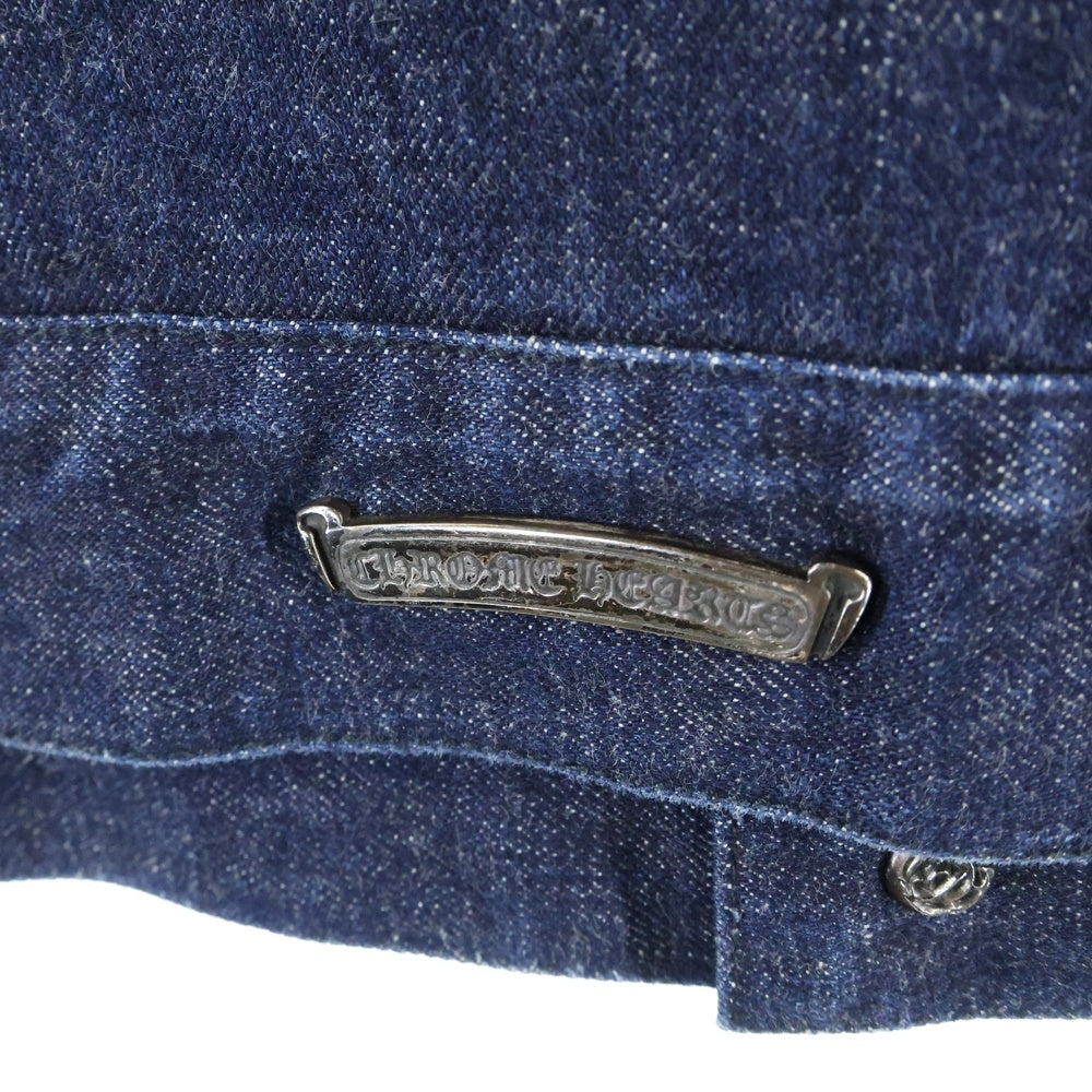 CHROME HEARTS(クロムハーツ) ホースシューボタン デニムジャケット 袖クロスパッチ デニムジャケット インディゴブルー JVP