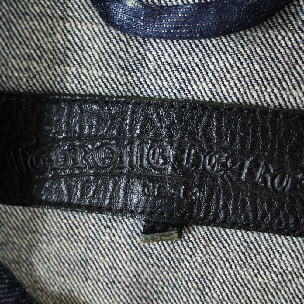 CHROME HEARTS(クロムハーツ) ホースシューボタン デニムジャケット 袖クロスパッチ デニムジャケット インディゴブルー JVP