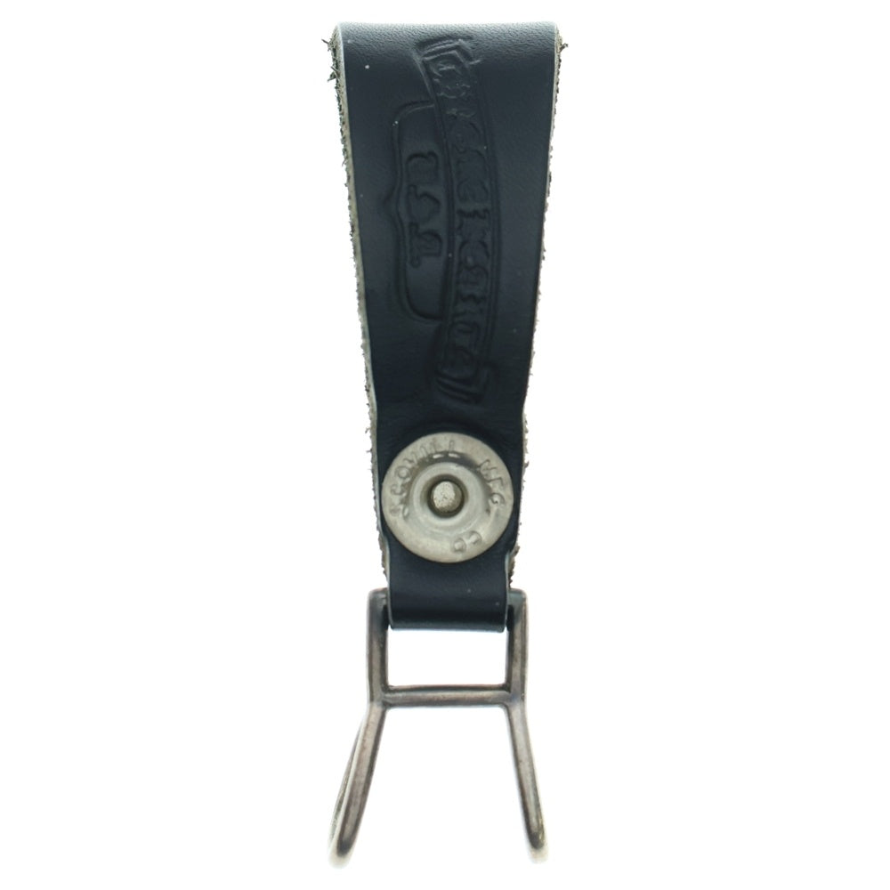 CHROME HEARTS(クロムハーツ) BELT LOOP クロスボールボタンレザーベルトループ シルバー/ブラック BCA397