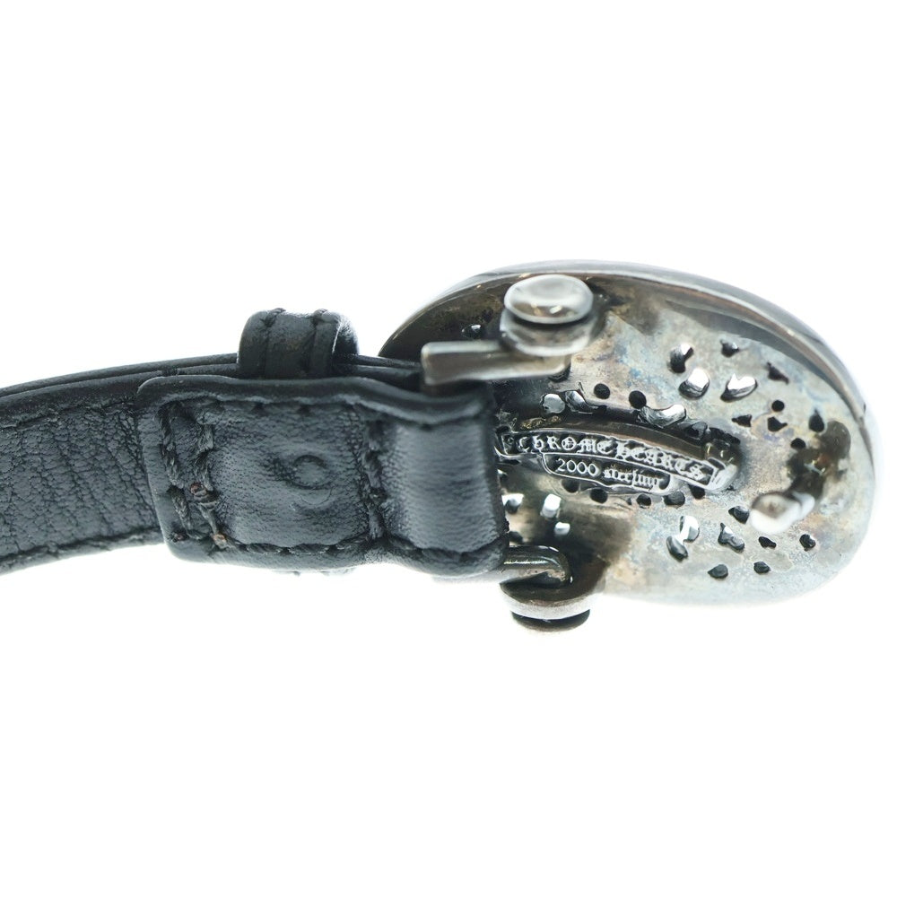 CHROME HEARTS(クロムハーツ) TNY CLASSIC OVAL タイニークラシックオーバル レザーブレスレット ブラック