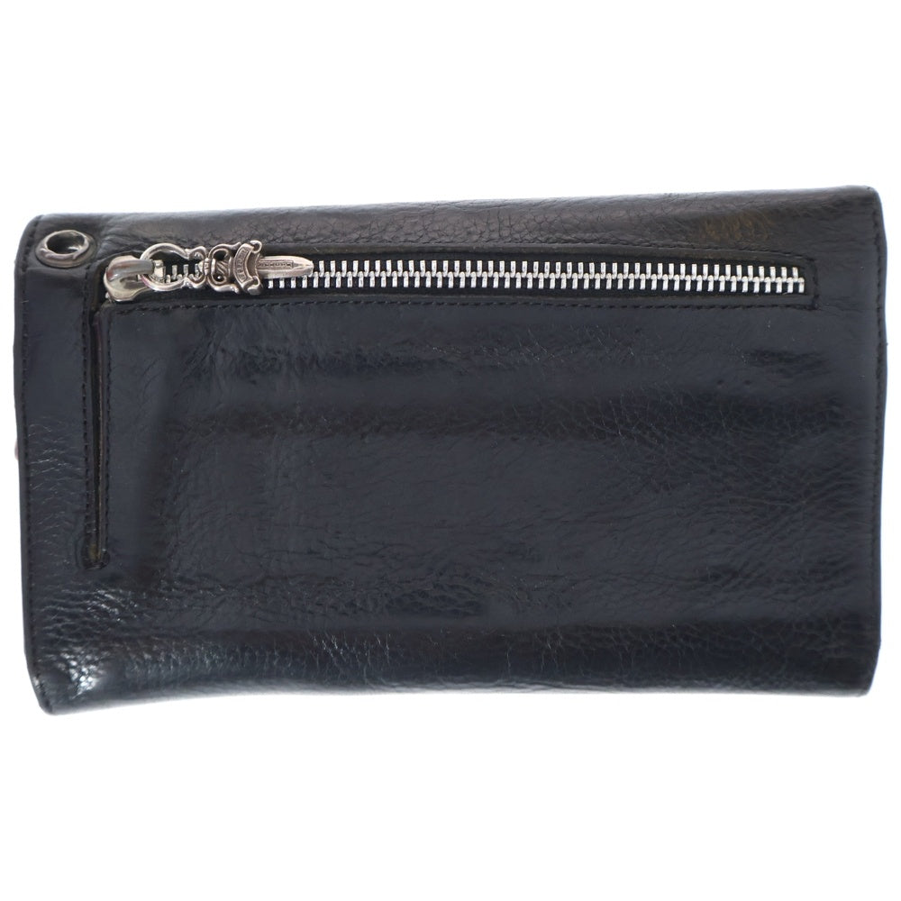 CHROME HEARTS(クロムハーツ) WAVE CELTIC ウェーブ ケルティックボタンレザーウォレット 長財布 ブラック