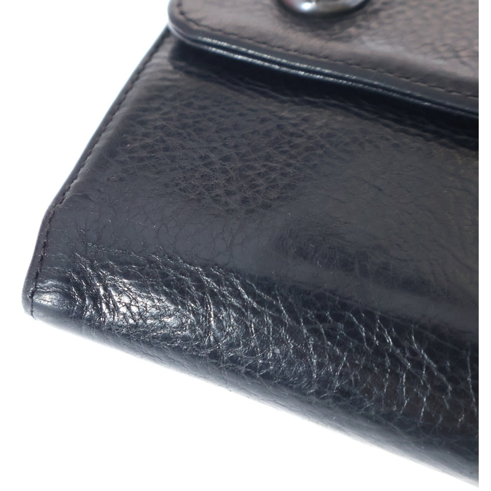 CHROME HEARTS(クロムハーツ) WAVE CELTIC ウェーブ ケルティックボタンレザーウォレット 長財布 ブラック