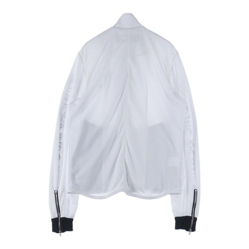 CHROME HEARTS(クロムハーツ) Track Jacket ダガージップ アームロゴプリント レザー切替カシミヤ混 トラックジャケット ホワイト