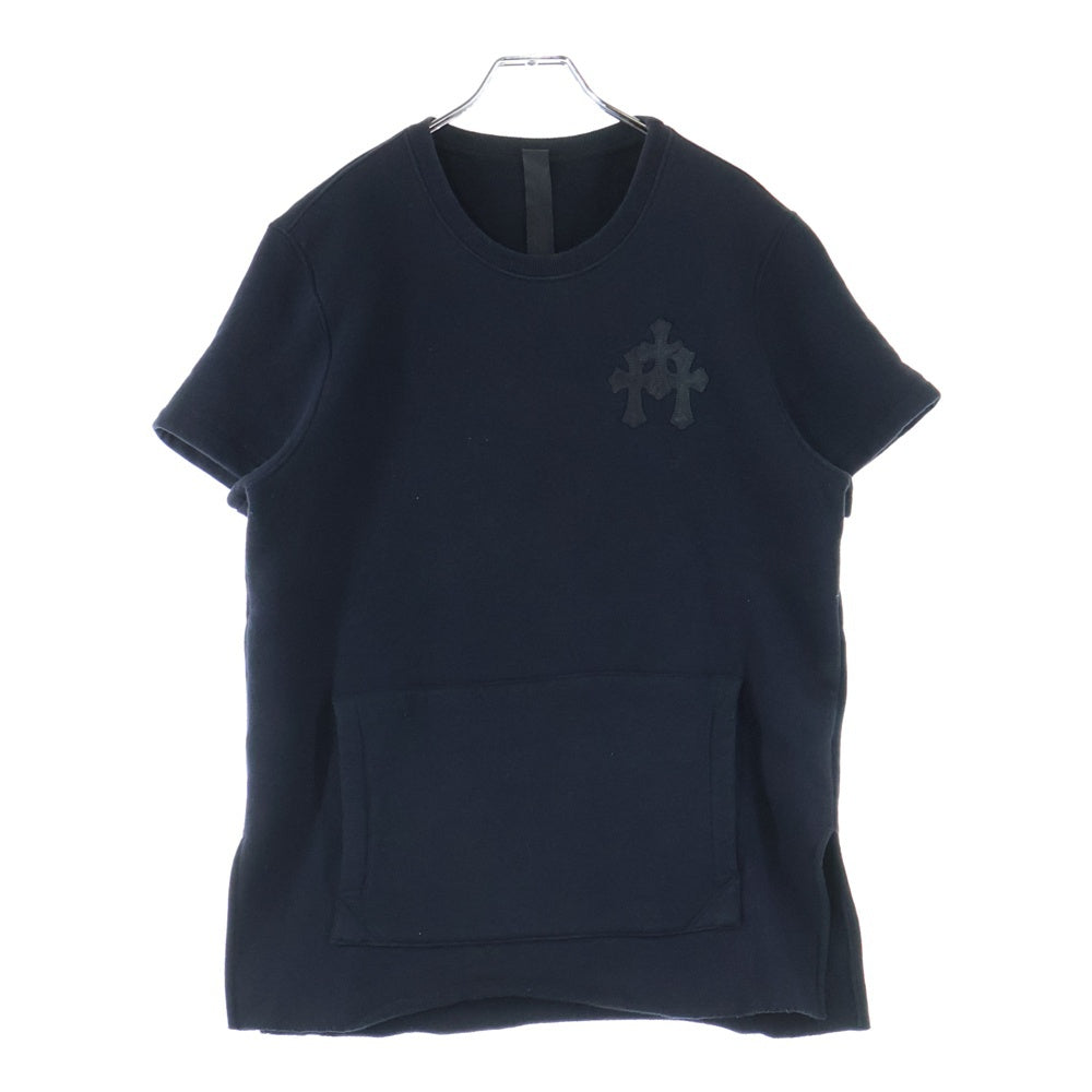 CHROME HEARTS(クロムハーツ) Y NOT Cemetery Cross Leather Patch Sweat Tee セメタリークロスパッチ 半袖スウェットTシャツ ブラック