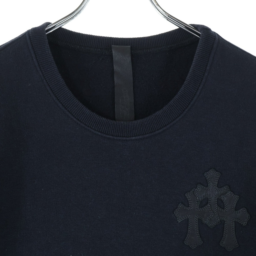 CHROME HEARTS(クロムハーツ) Y NOT Cemetery Cross Leather Patch Sweat Tee セメタリークロスパッチ 半袖スウェットTシャツ ブラック
