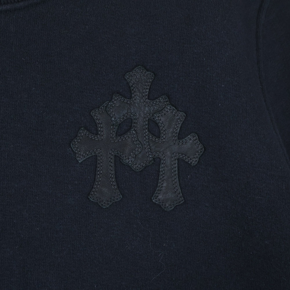 CHROME HEARTS(クロムハーツ) Y NOT Cemetery Cross Leather Patch Sweat Tee セメタリークロスパッチ 半袖スウェットTシャツ ブラック