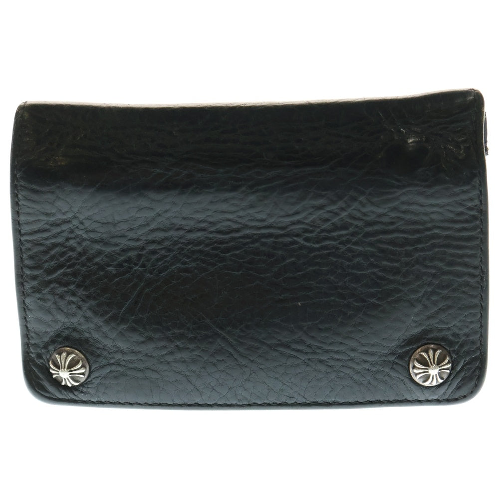CHROME HEARTS(クロムハーツ) 2ZIP 2ジップ クロスボールボタンレザーウォレット 財布 ブラック BCA363