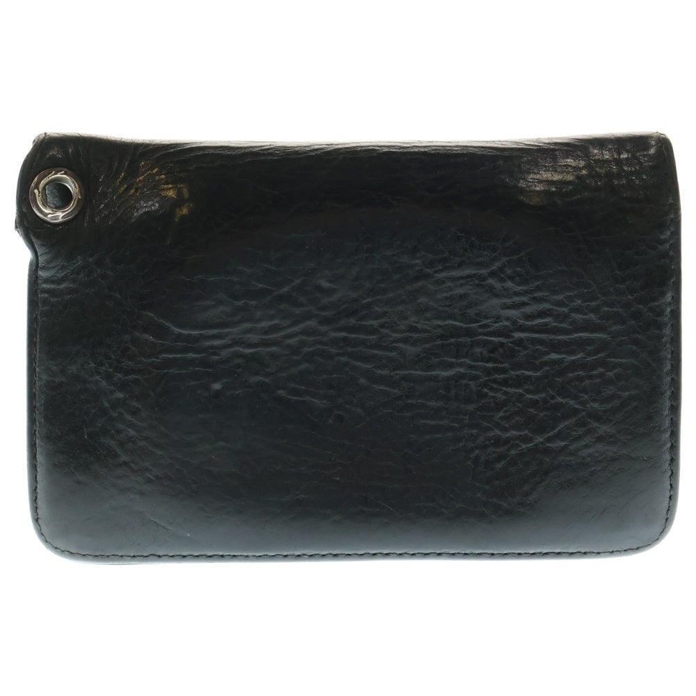 CHROME HEARTS(クロムハーツ) 2ZIP 2ジップ クロスボールボタンレザーウォレット 財布 ブラック BCA363