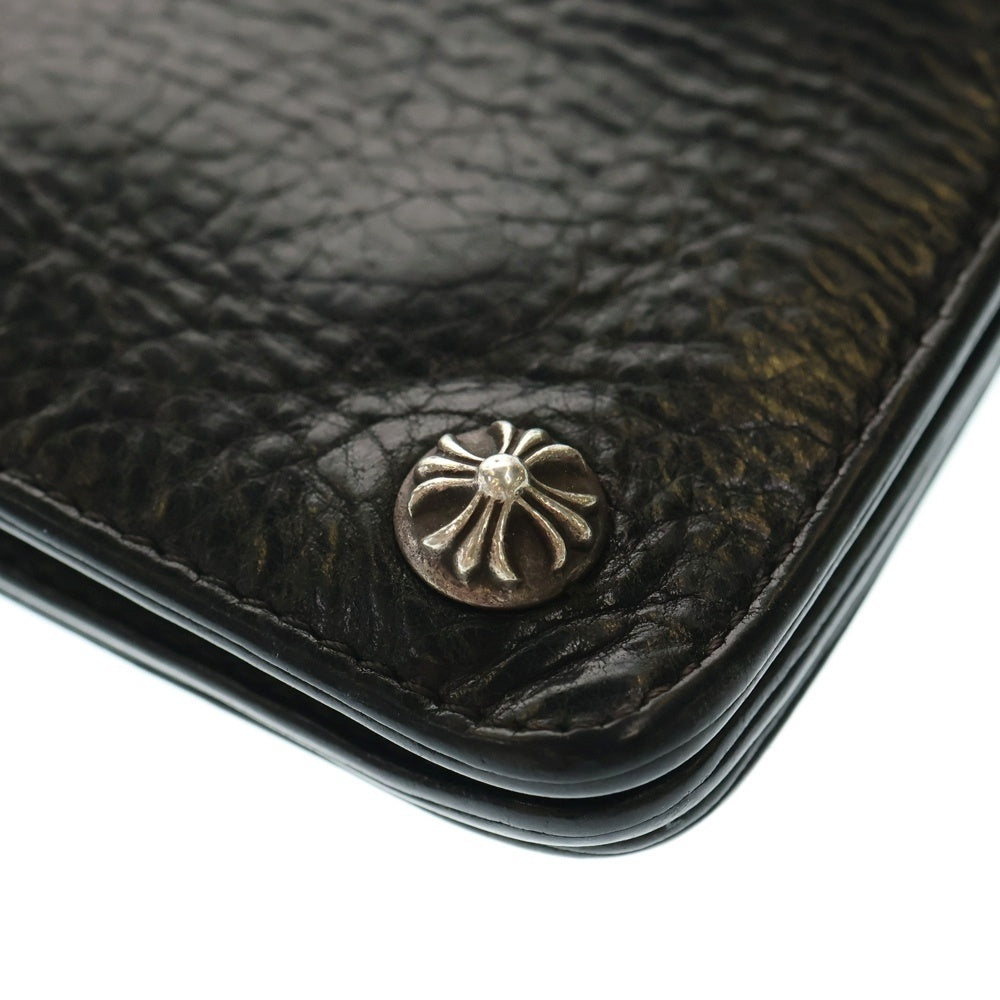 CHROME HEARTS(クロムハーツ) 2ZIP 2ジップ クロスボールボタンレザーウォレット 財布 ブラック BCA363