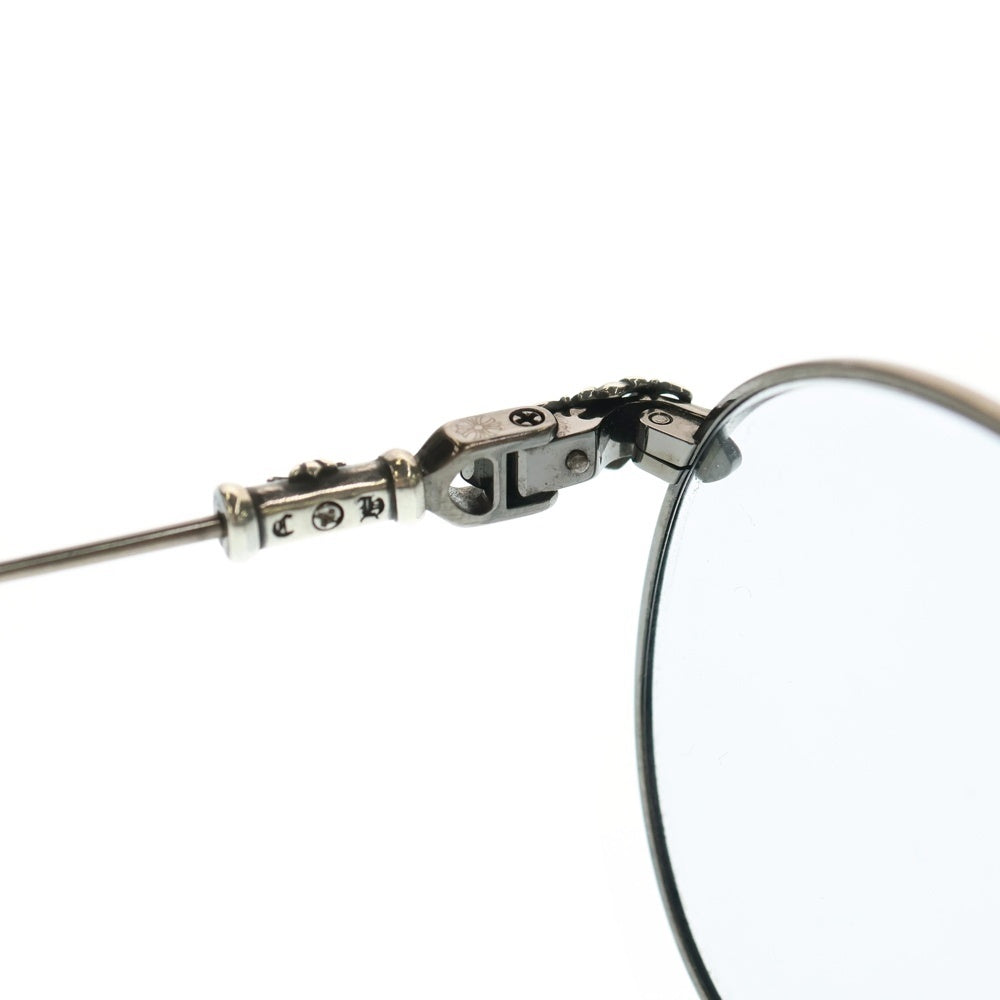 CHROME HEARTS(クロムハーツ) 49□22-145 BUBBA-A クロステンプルメタルフレームラウンド眼鏡