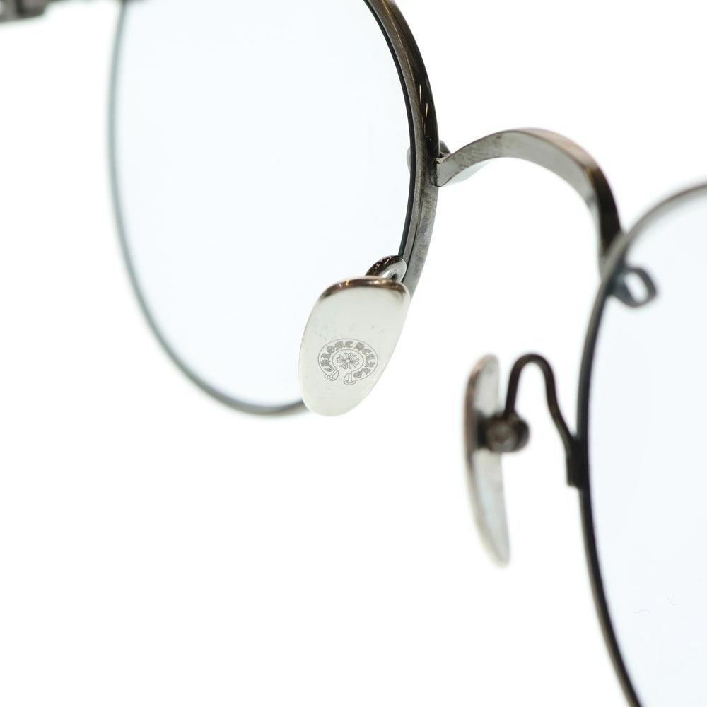 CHROME HEARTS(クロムハーツ) 49□22-145 BUBBA-A クロステンプルメタルフレームラウンド眼鏡