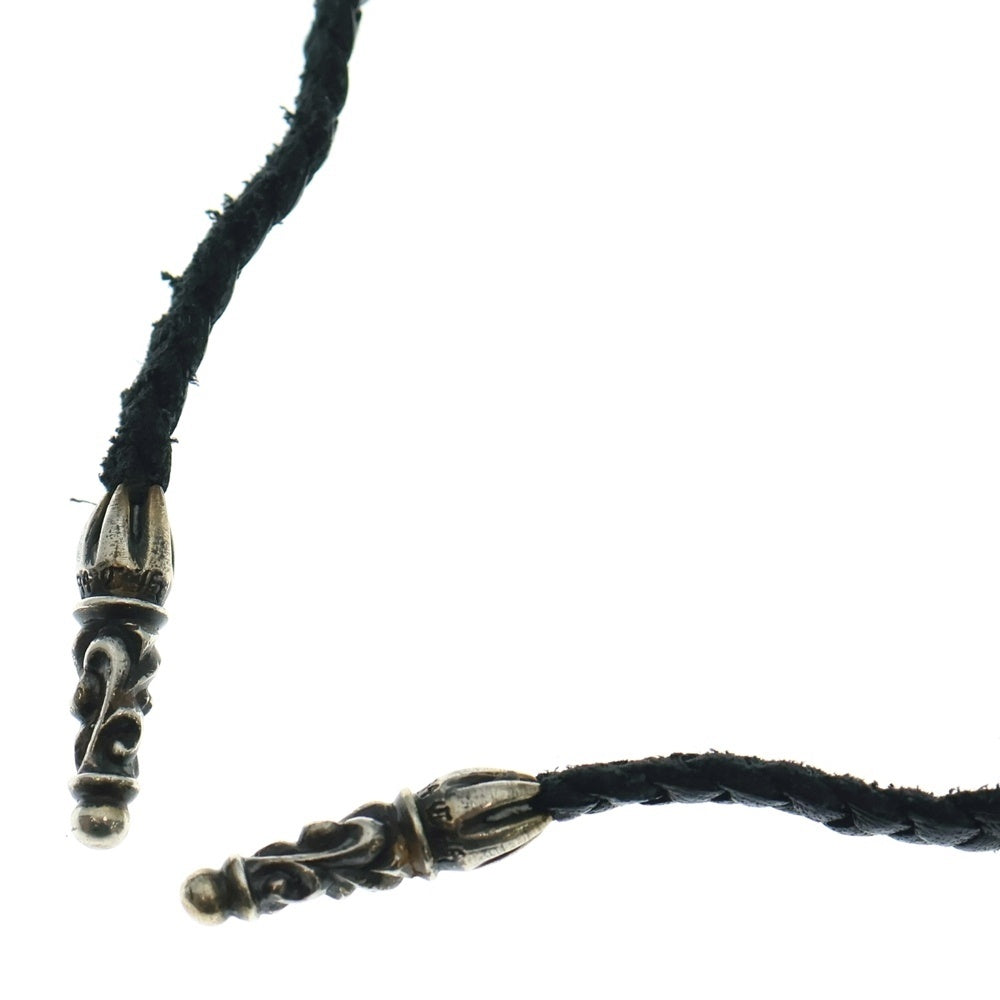 CHROME HEARTS(クロムハーツ) LEATHER BRAID スクロールレザーブレード シルバーネックレス