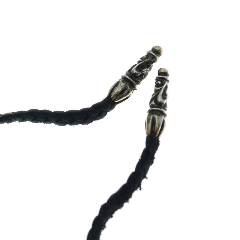 CHROME HEARTS(クロムハーツ) LEATHER BRAID スクロールレザーブレード シルバーネックレス