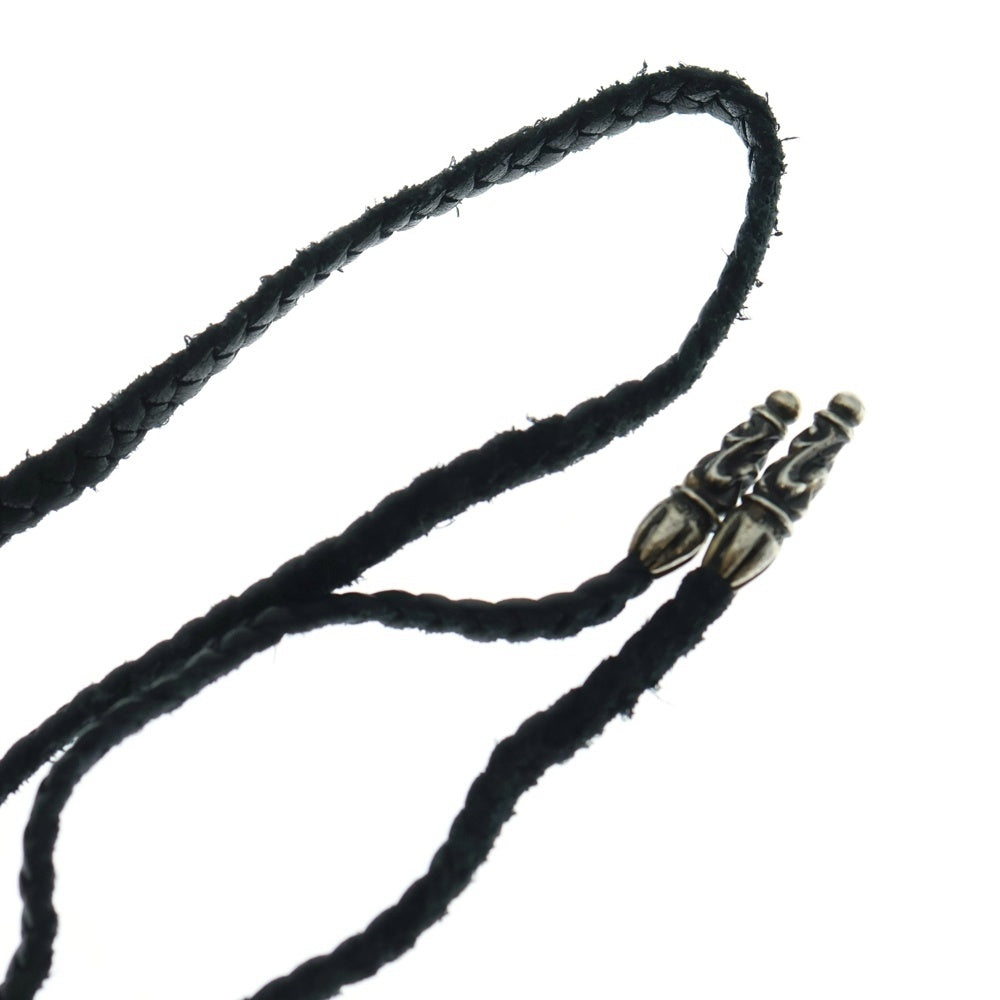 CHROME HEARTS(クロムハーツ) LEATHER BRAID スクロールレザーブレード シルバーネックレス