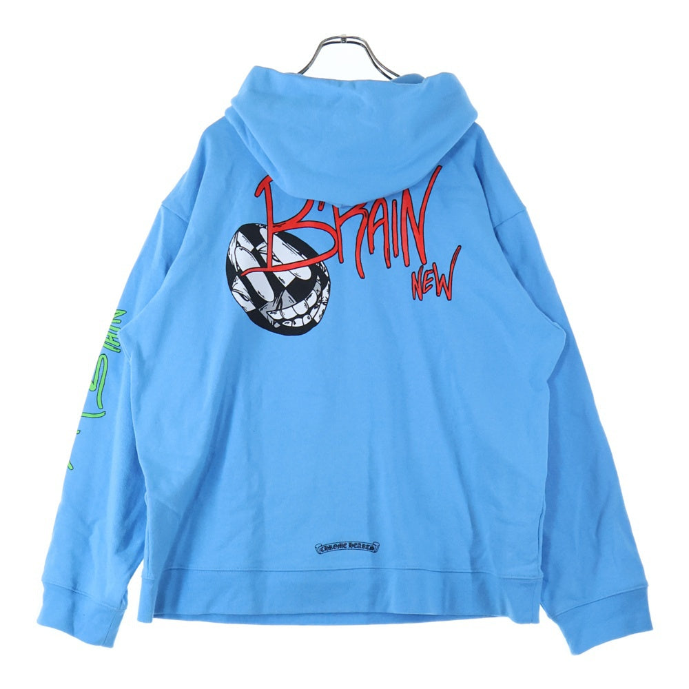 CHROME HEARTS(クロムハーツ) ×MATTY BOY BRAIN NEW PULLOVER HOODIE マッティボーイ ブレインニュー プリントフーディー プルオーバーパーカー ブルー
