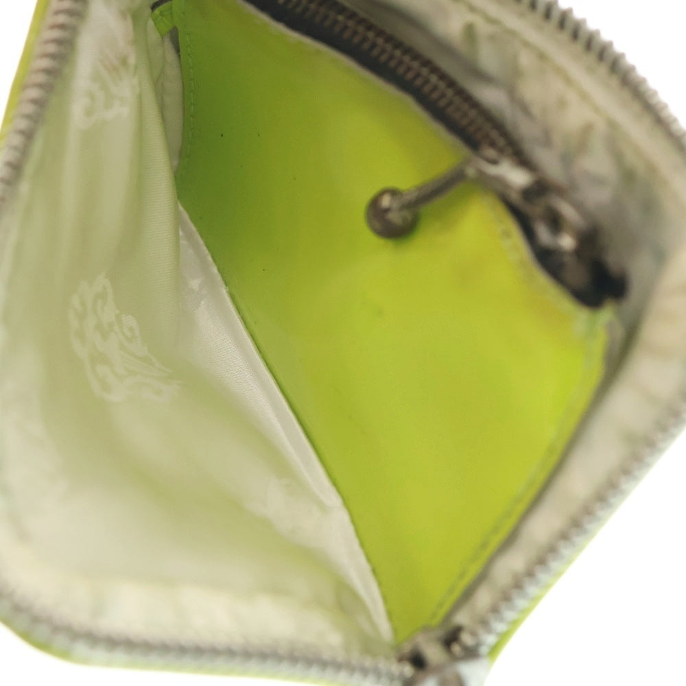 CHROME HEARTS(クロムハーツ) TINY ZIP タイニージップ クロスパッチレザーダガージップ財布 グリーン