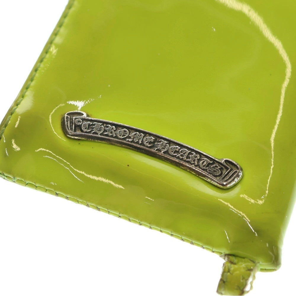 CHROME HEARTS(クロムハーツ) TINY ZIP タイニージップ クロスパッチレザーダガージップ財布 グリーン
