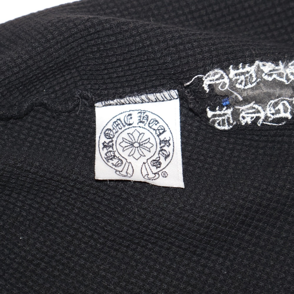 CHROME HEARTS(クロムハーツ) CHクロス ロゴ刺繍 サーマル ワッフル生地 ニットキャップ ビーニー 帽子 ブラック