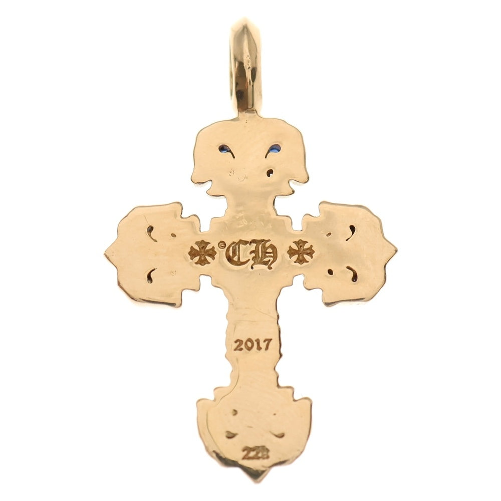 CHROME HEARTS(クロムハーツ) 22K CHARM FILIGREE TINY SAP タイニーフィリグリー PAVEサファイア ネックレストップ ゴールド