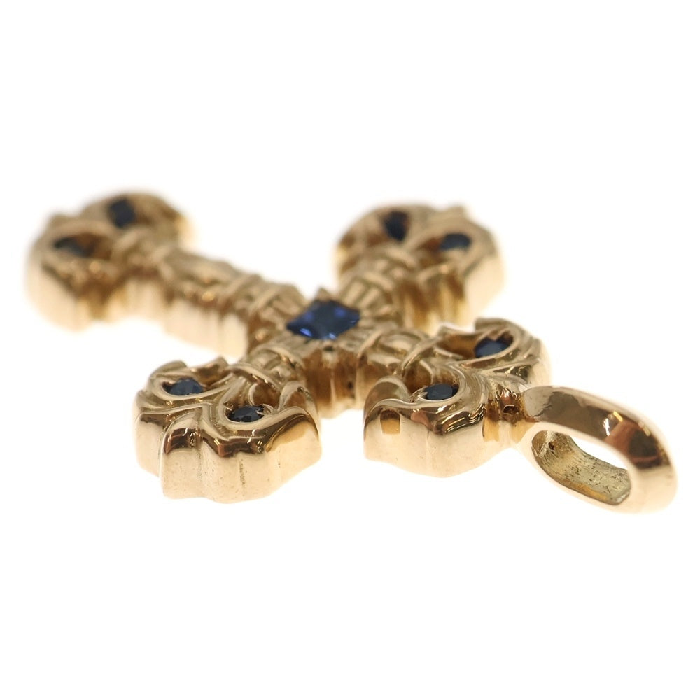 CHROME HEARTS(クロムハーツ) 22K CHARM FILIGREE TINY SAP タイニーフィリグリー PAVEサファイア ネックレストップ ゴールド