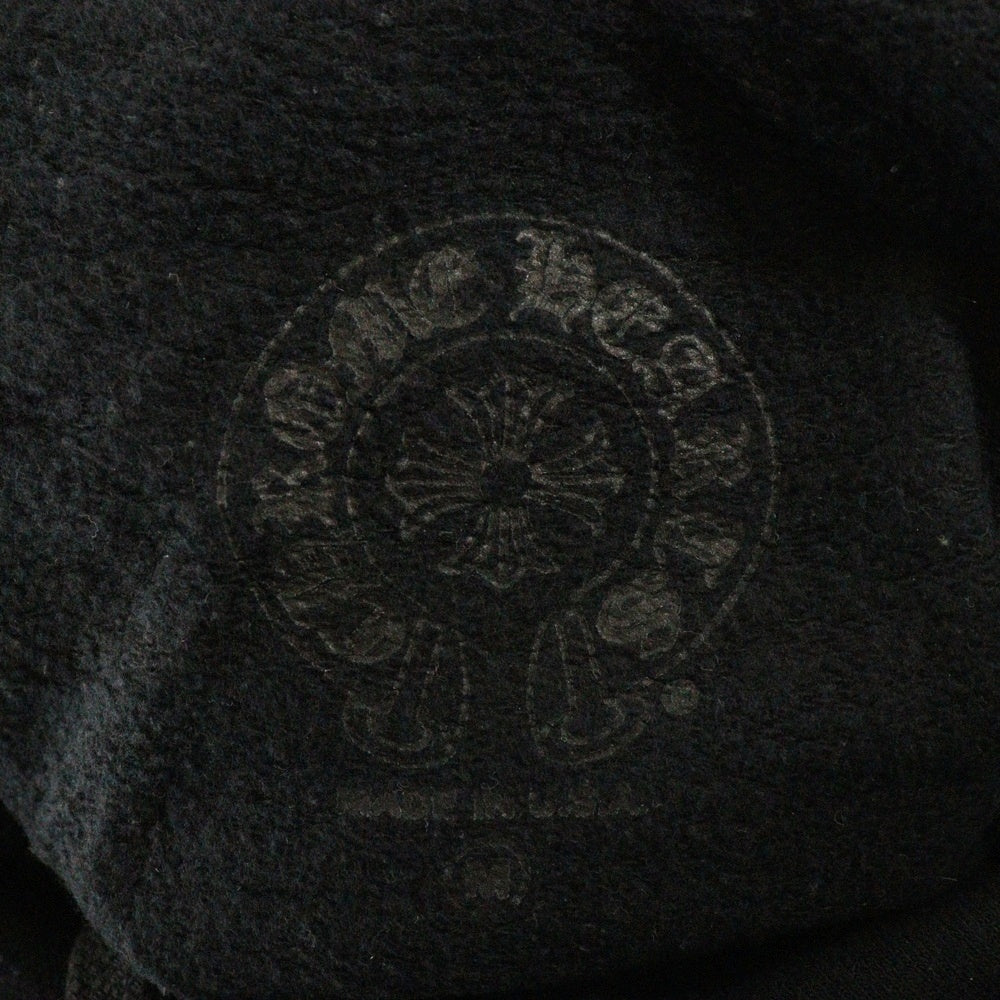 CHROME HEARTS(クロムハーツ) HORSESHOE PULLOVER HOODIE ホースシュープリント アームフローラル プルオーバースウェットパーカー フーディ ブラック
