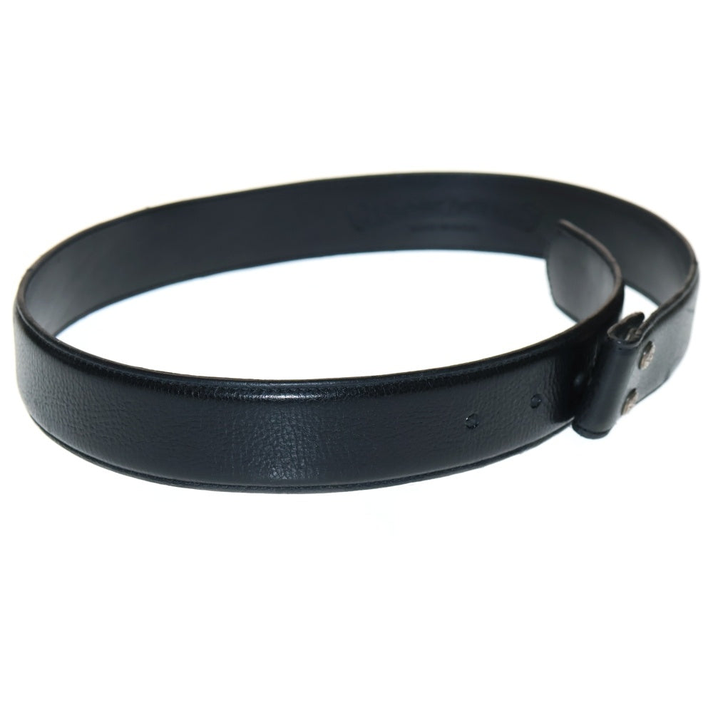 CHROME HEARTS(クロムハーツ) 1.5 STRAP 1.5inch スクロールレーベルリベッツ レザーベルト ブラック