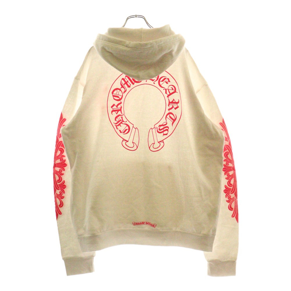 CHROME HEARTS(クロムハーツ) SWTSHRT PLV 袖フローラルバックホースシュープリントプルオーバーパーカー