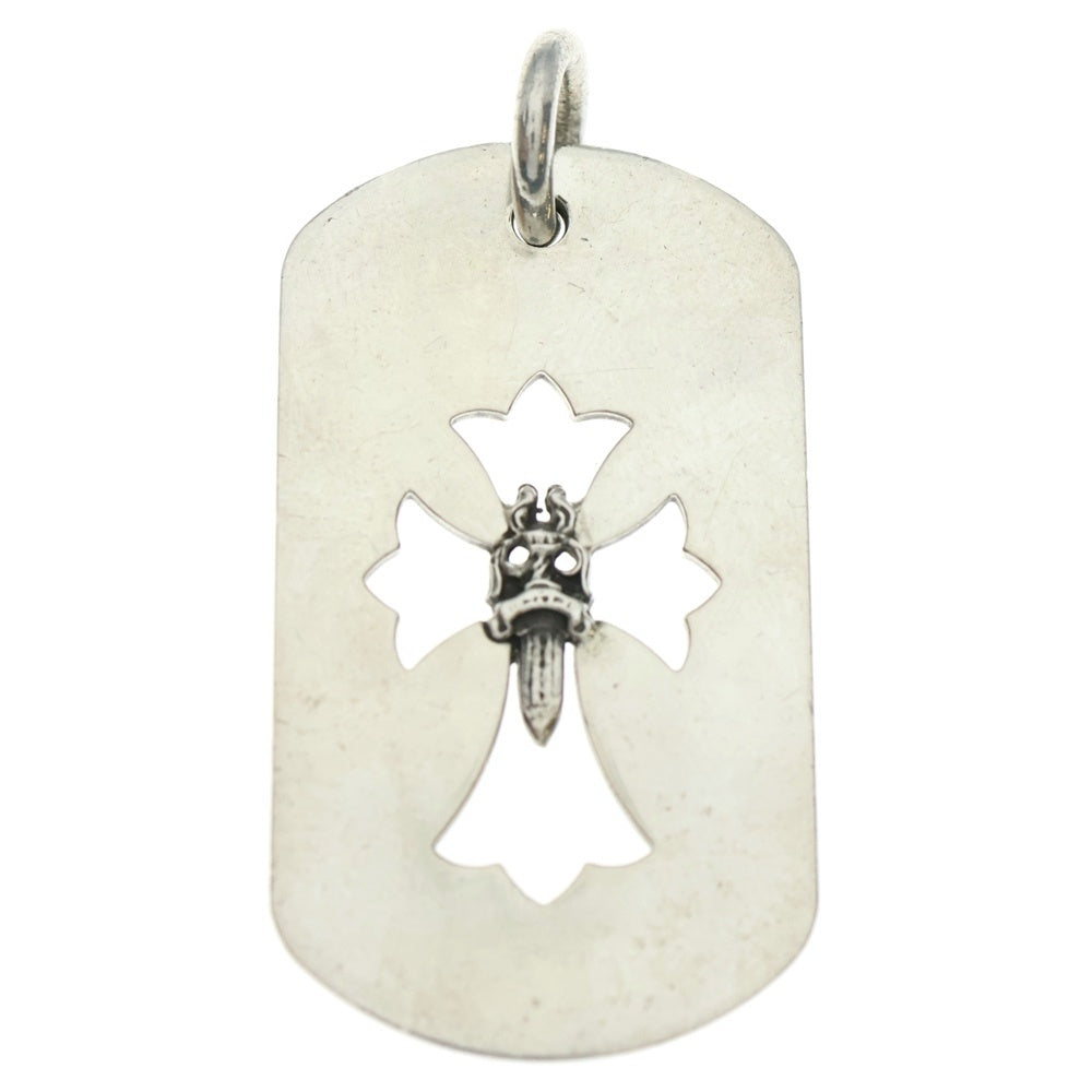 CHROME HEARTS(クロムハーツ) D TAG LRG CROSS DAGG カットアウトクロスダガー ラージドッグタグネックレストップ