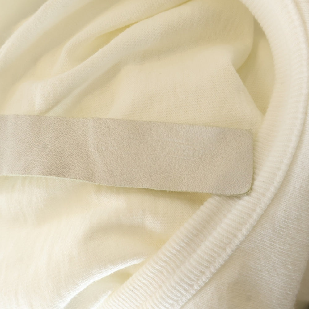 CHROME HEARTS(クロムハーツ) YNOT L/S TEE フロントロゴ刺繍 袖CHクロス刺繍 クルーネック 長袖Tシャツ ホワイト