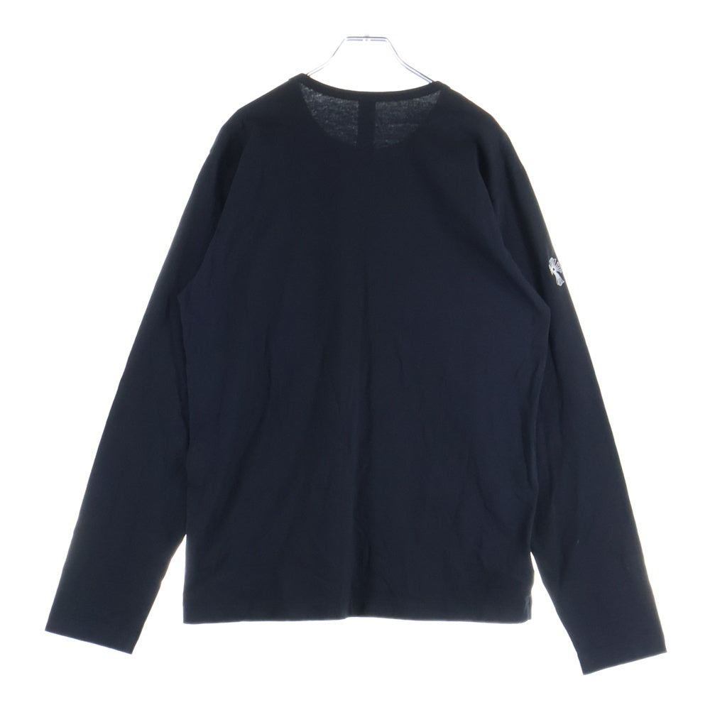 CHROME HEARTS(クロムハーツ) YNOT L/S TEE フロントロゴ刺繍 袖CHクロス刺繍 クルーネック 長袖Tシャツ ブラック