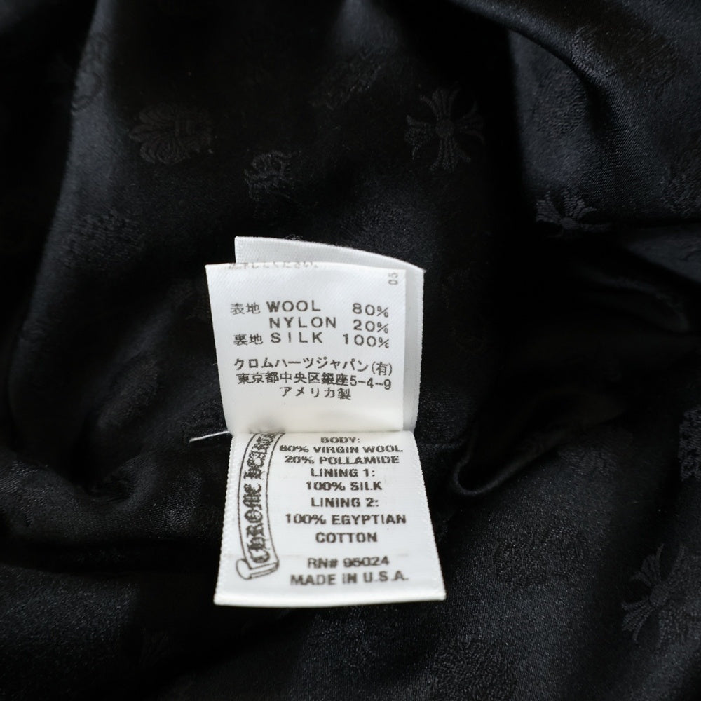 CHROME HEARTS(クロムハーツ) チェック柄 ウールストレートパンツ グレー