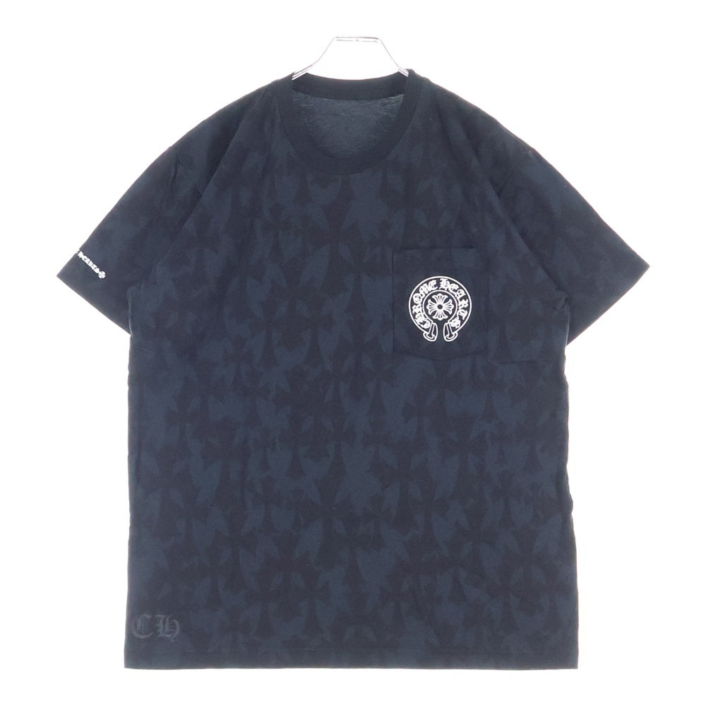 CHROME HEARTS(クロムハーツ) CH S/S セメタリークロス総柄プリント 半袖Tシャツカットソー ブラック
