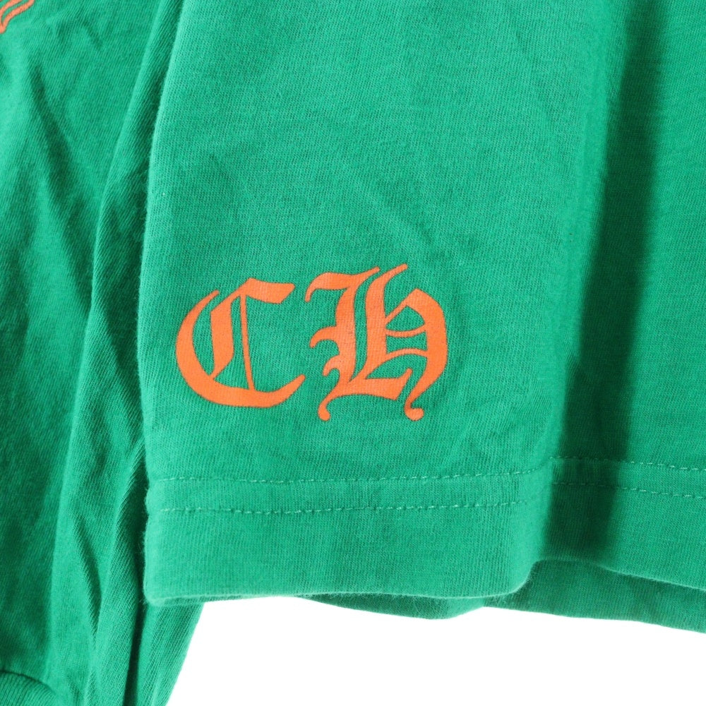 CHROME HEARTS(クロムハーツ) CH L S バックCHクロス ホースシュー アームロゴプリント 長袖カットソー ロンT グリーン