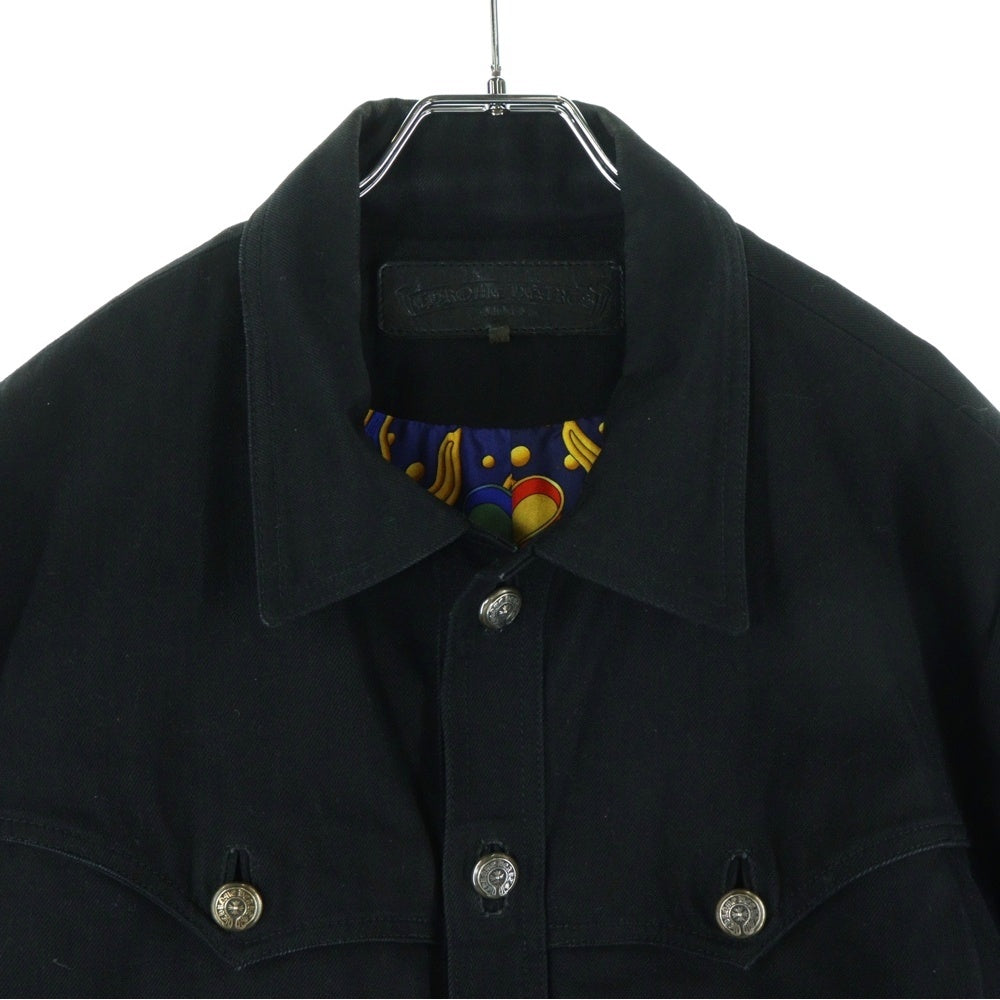 CHROME HEARTS(クロムハーツ) DENIM CLASSIC JEAN デニムクラシックジーン バックフレアニー 裏地エルメス ジャケット Gジャン ブラック