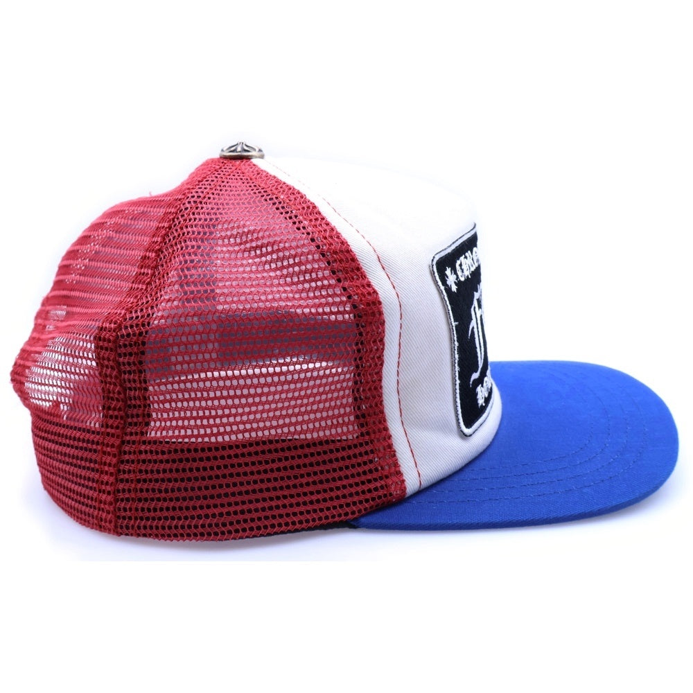 CHROME HEARTS(クロムハーツ) TRUCKER CAP トラッカーキャップ FUCKロゴパッチクロスボール付メッシュキャップ 帽子 ブルー/ホワイト