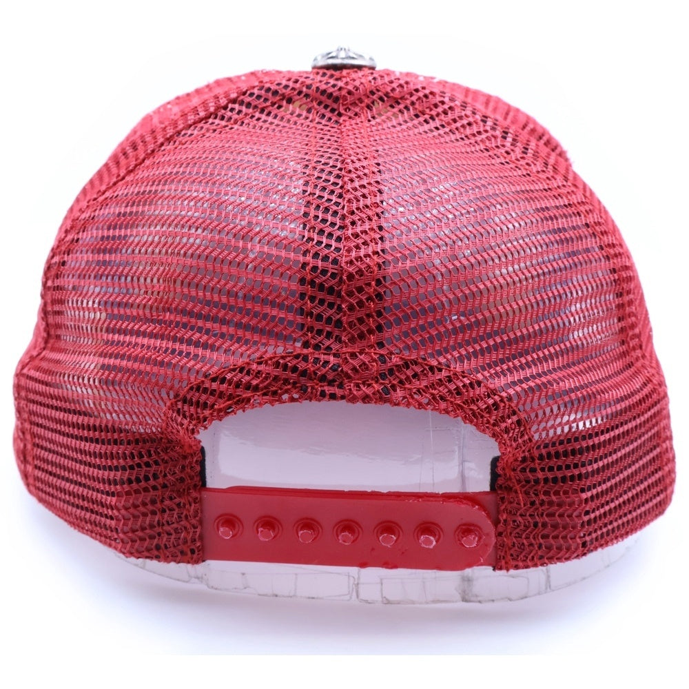 CHROME HEARTS(クロムハーツ) TRUCKER CAP CHパッチメッシュトラッカーキャップ クロスボール付 帽子 レッド/ホワイト