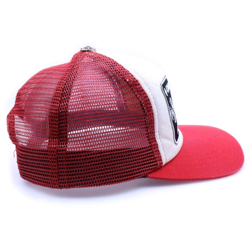 CHROME HEARTS(クロムハーツ) TRUCKER CAP CHパッチメッシュトラッカーキャップ クロスボール付 帽子 レッド/ホワイト