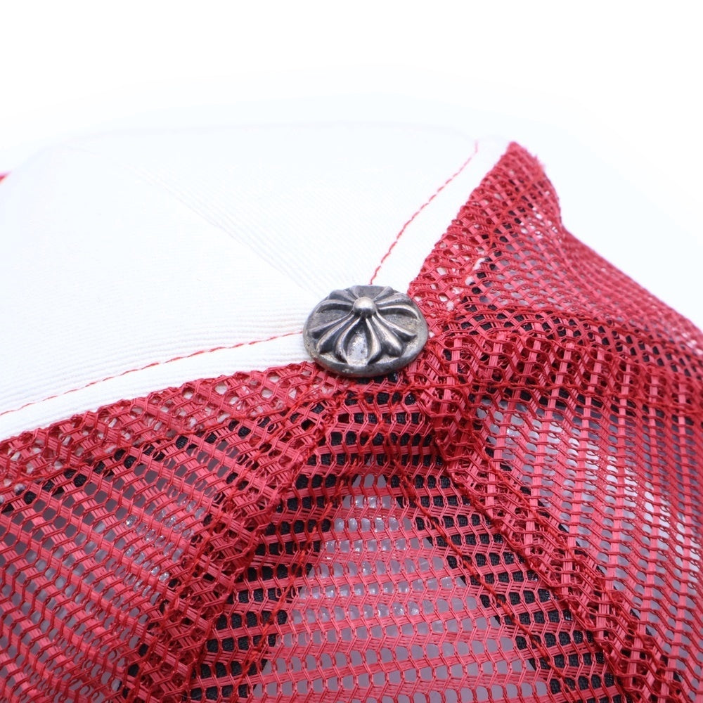 CHROME HEARTS(クロムハーツ) TRUCKER CAP CHパッチメッシュトラッカーキャップ クロスボール付 帽子 レッド/ホワイト