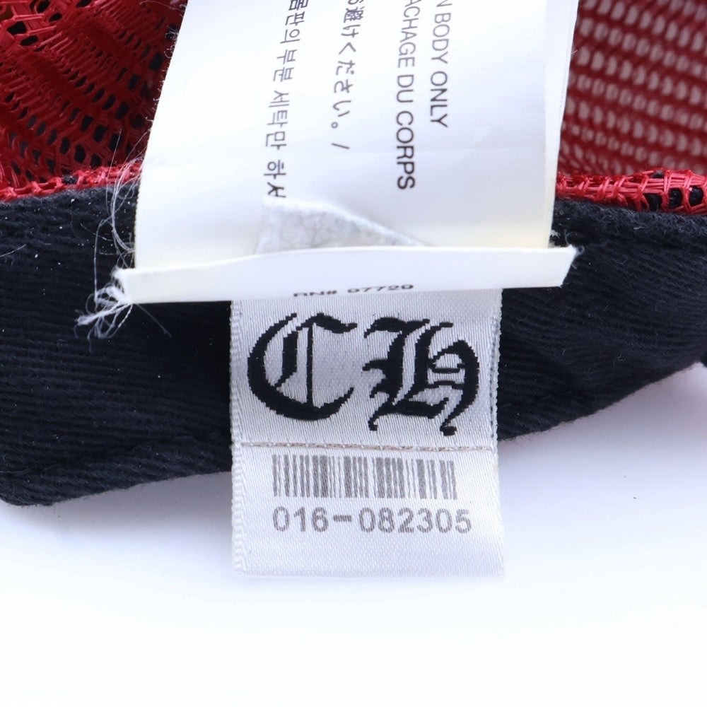 CHROME HEARTS(クロムハーツ) TRUCKER CAP CHパッチメッシュトラッカーキャップ クロスボール付 帽子 レッド/ホワイト