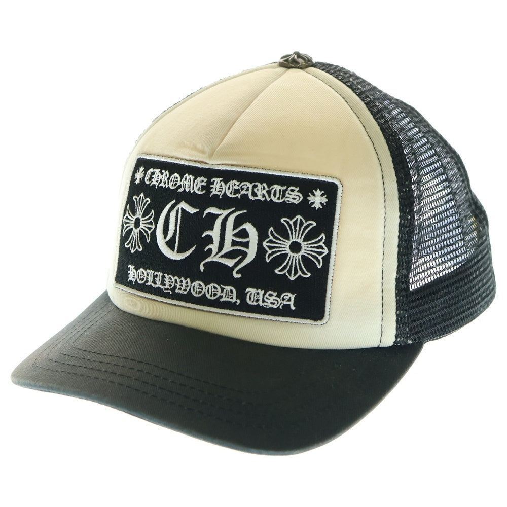 CHROME HEARTS(クロムハーツ) TRUCKER CAP トラッカー メッシュ ベースボールキャップ 帽子 ブラック/ホワイト
