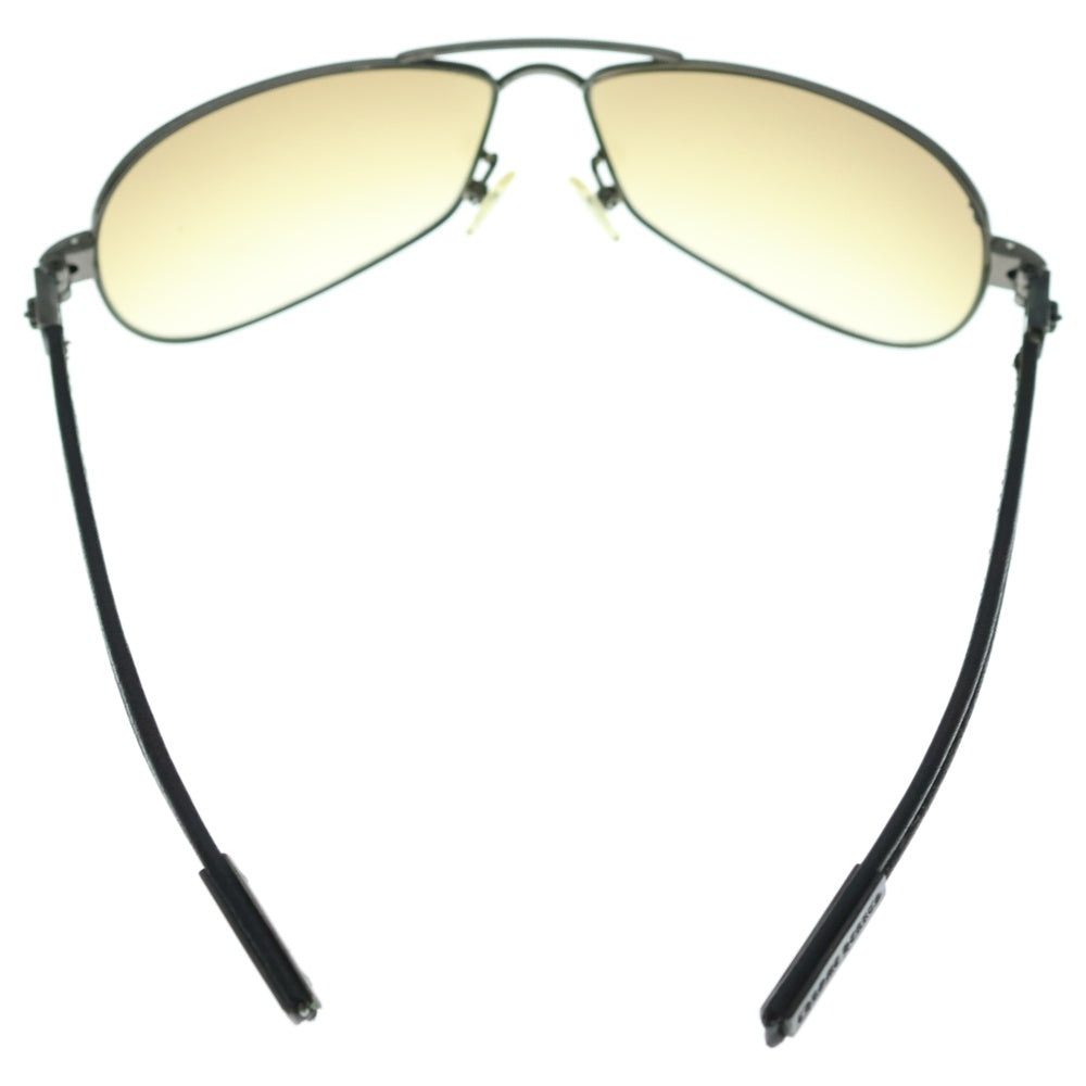 CHROME HEARTS(クロムハーツ) RED RIOT CHプラスレザーテンプル カラーレンズ ティアドロップ サングラス アイウェア 眼鏡 ブラウン/シルバー