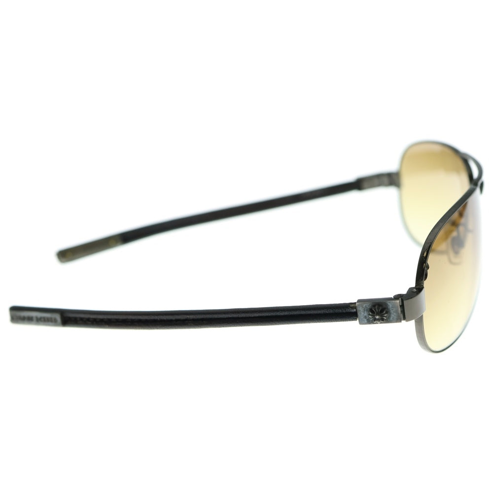 CHROME HEARTS(クロムハーツ) RED RIOT CHプラスレザーテンプル カラーレンズ ティアドロップ サングラス アイウェア 眼鏡 ブラウン/シルバー