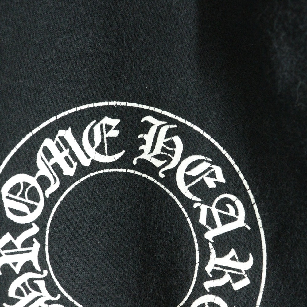 CHROME HEARTS(クロムハーツ) HORSESHOE PULLOVER HOODIE ホースシュープリント アームフローラル プルオーバースウェットパーカー フーディ ブラック